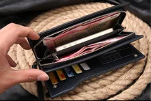 hot sales men s wallet fashion brand zipper leather purse card holder multifunctional business long man