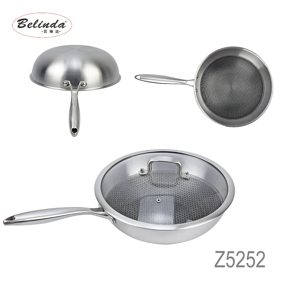 Manufacturer Wholesale Modern Stainless Steel Cookware Frying Pan Non-stick Pan for Kitchen Frying Pan