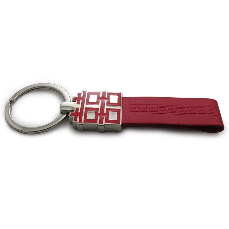 
Love gifts chinese wedding souvenir letter metal with leather keychain arts and crafts 