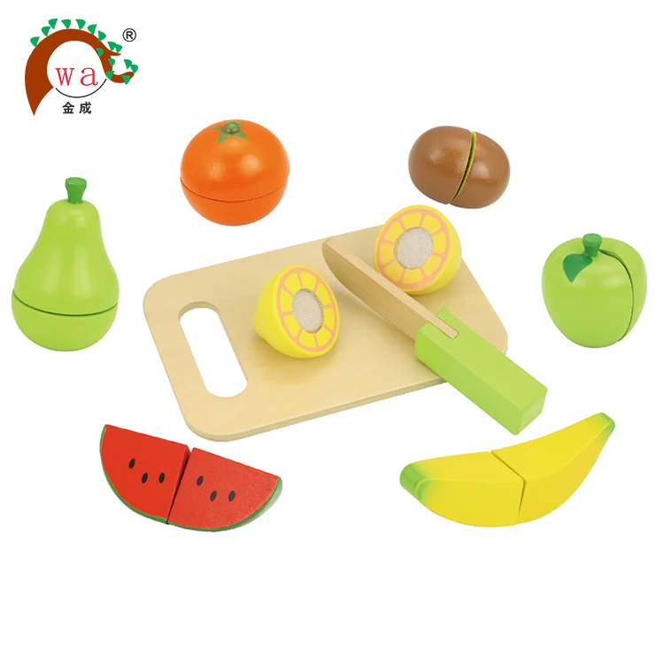 
Children toys fruit and vegetable cutting game educational wooden kitchen set toy 