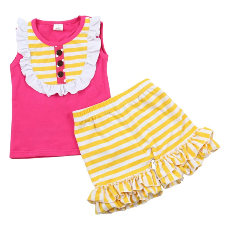 Bulk wholesale kids clothing summer smocked top denim pants boutique spring children outfit