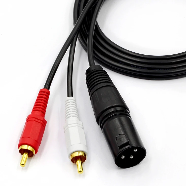 Shenzhen Manufacturer Professional Microphones Connect Dual RCA Male to XLR Male Cable