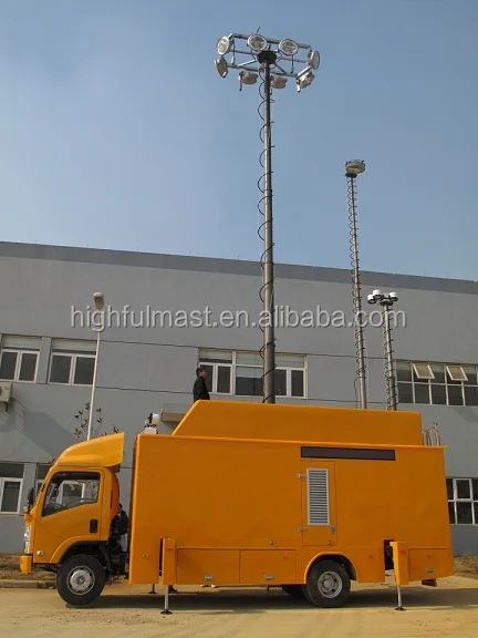 
2018 hot sale pneumatic telescopic mast fire truck light tower,vehicle mounted fire truck mobile light mast 