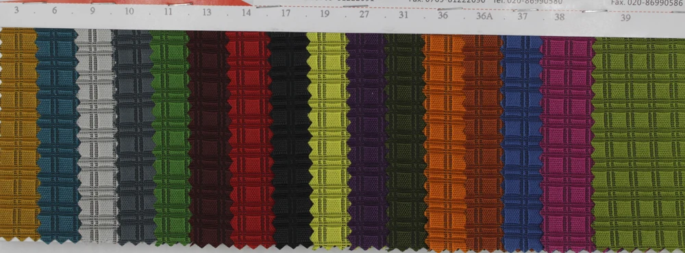 Yarn dyed 300D dual line 0.7 solid grid ripstop nylon oxford fabric with urethane coated