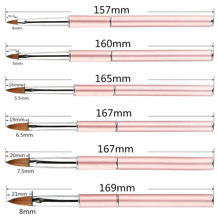 Горячая Распродажа, профессиональная акриловая кисть для ногтей с 100% чистым колонским ворсом, немецкая соболиная кисть для акриловых ногтей Kolinsky