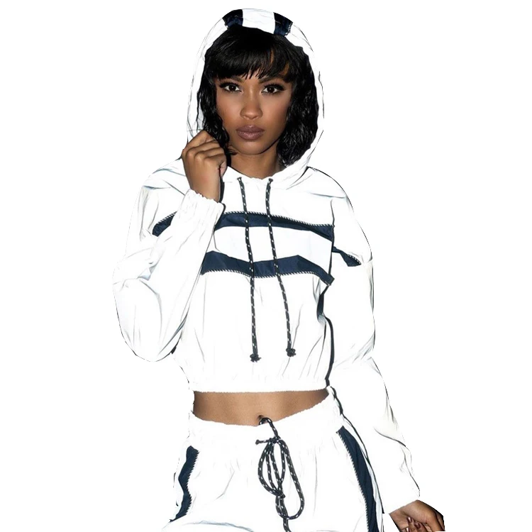 Wholesale Hooded Reflective Tracksuit For Women