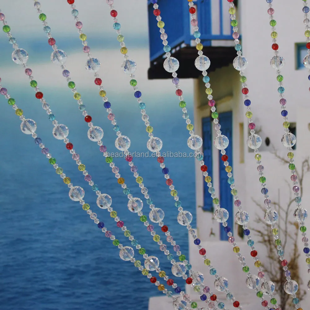 Красивая мода красочные акриловые бисер круглый шар бисер дверь перегородка экран Кристалл Центральным