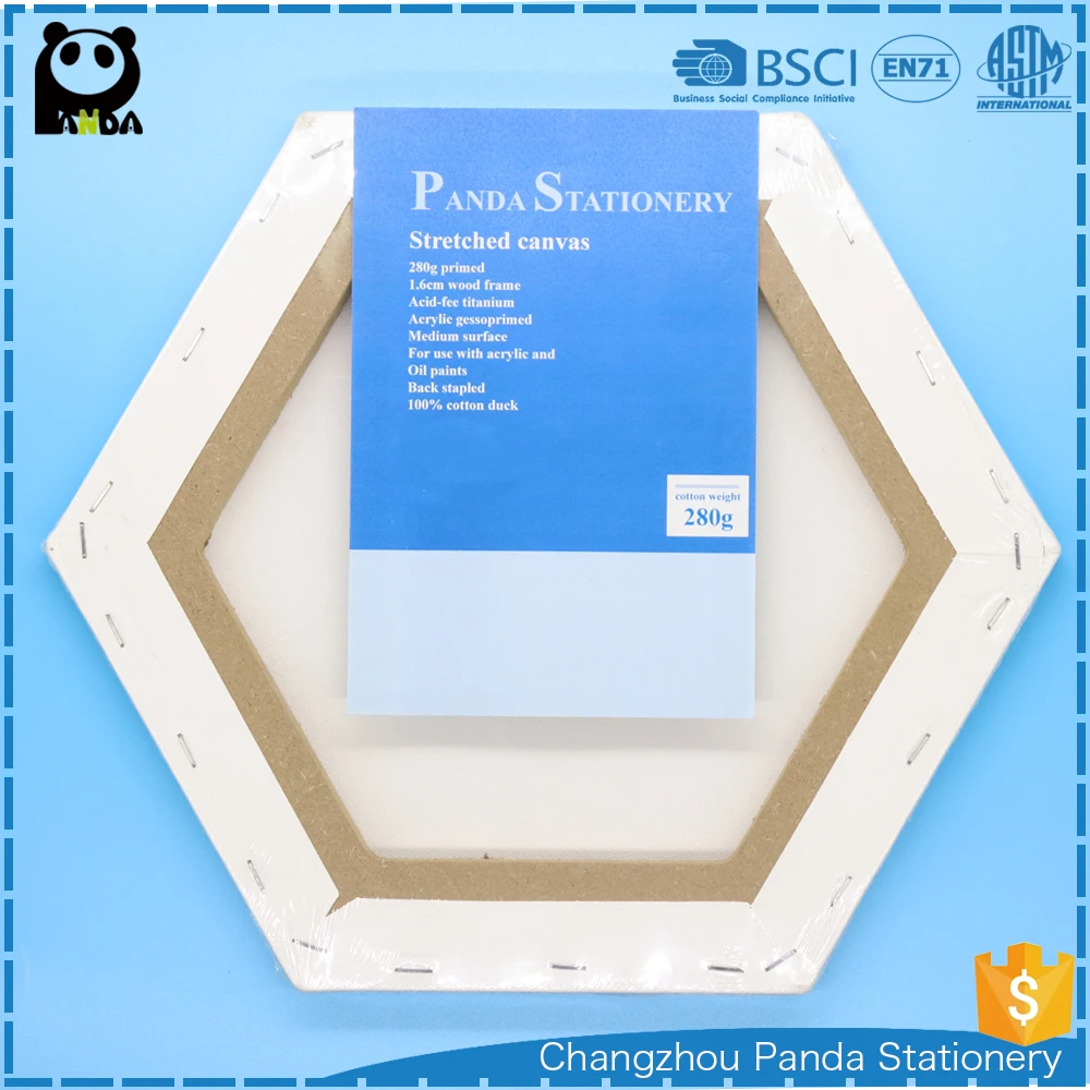 
free sample blank hexagon shape canvas for acrylic paint from Yangzhou 