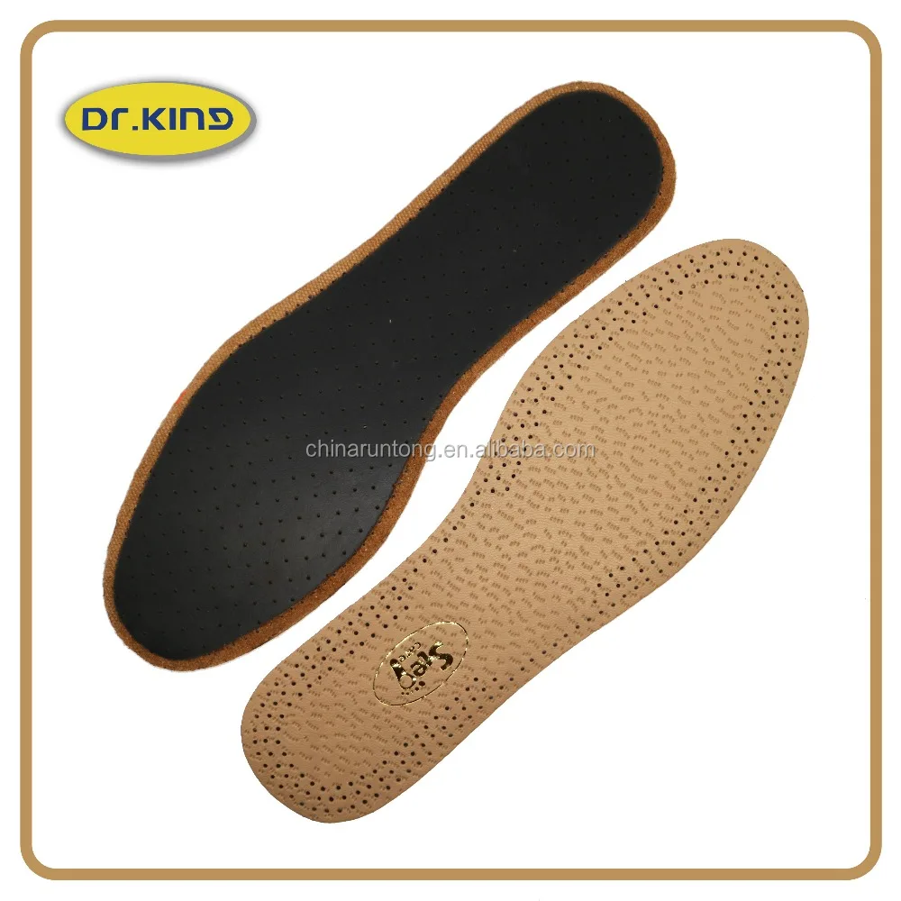 Ant Grain Genuine Sheepskin Black Latex Leather Shoes Insole