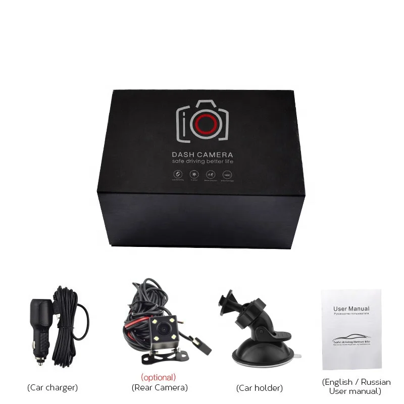 Wide-angle 4G lens automobile black box 170 degree 1080p hd dashcam recorder 3 inch car data black box with wifi connecting