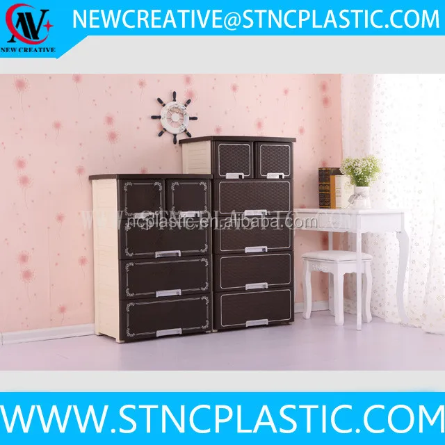 Rattan Tower Plastic Storage Container Bin Organize Pack Home Cabinet Wide Drawer