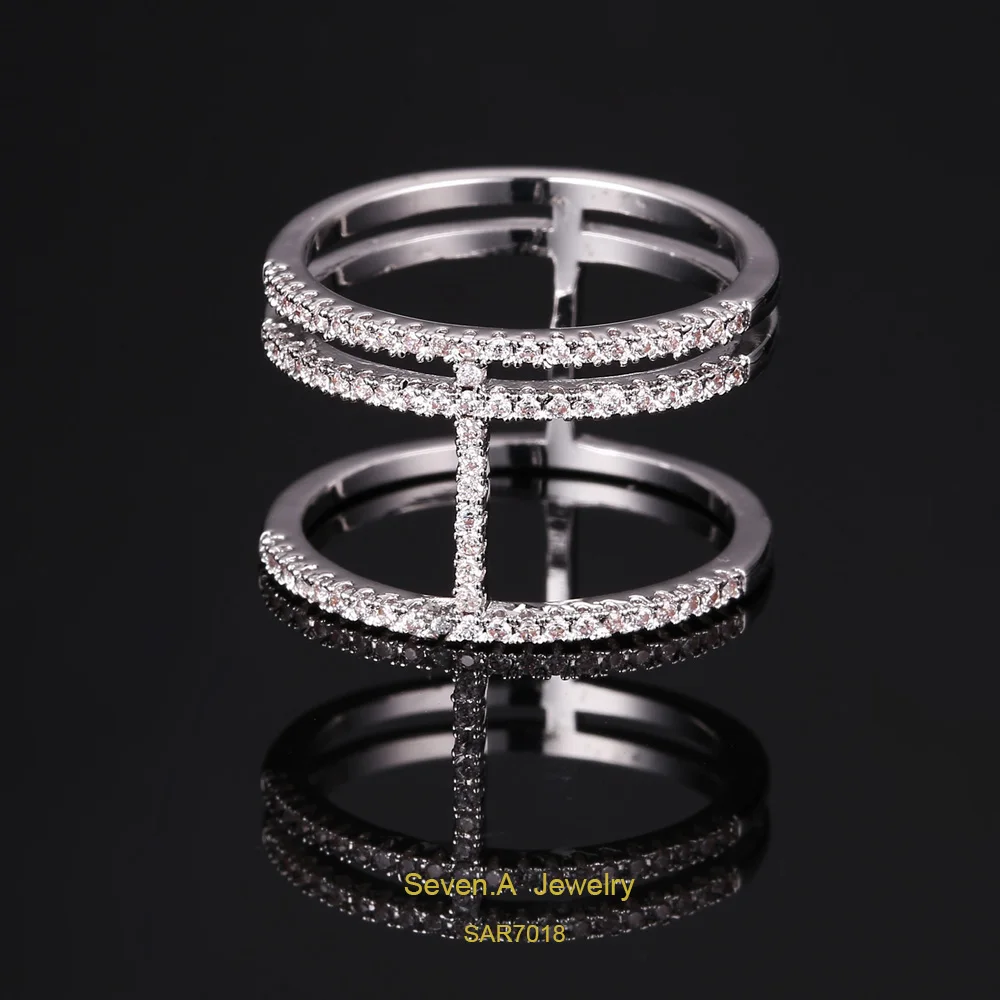 
Sevenajewelry SAR7018 Custom Diamond Cz Eternity Band Rings+Thin 925 Sterling Silver Wedding Band Ring 