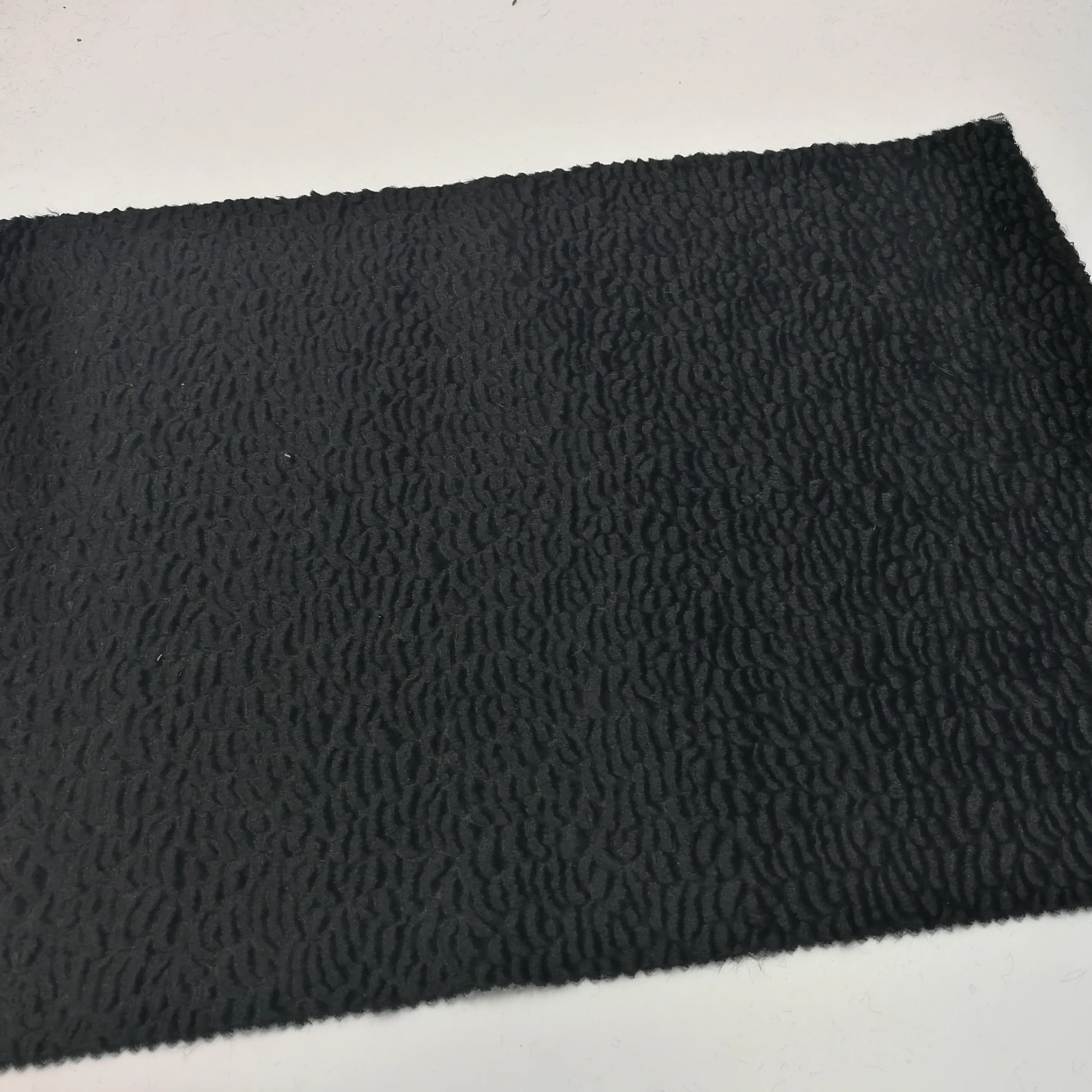 For garment and toy embossed acetate  faux fur fabric plush fabric wholesale