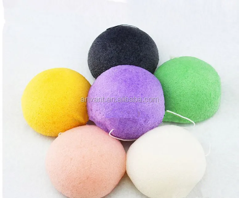 Nature Organic Facial Cleansing Konjac Sponge Compressed Expanding Konjak sponge with bamboo charcoal