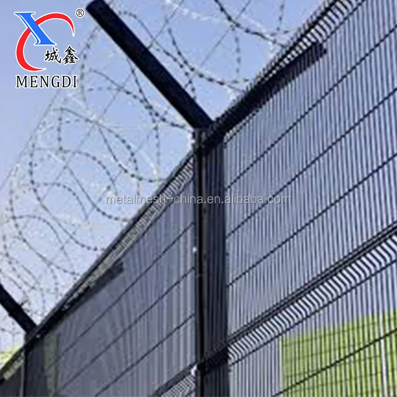 High security 358 anti climb wire mesh fence /razor barbed protecting fencing/spike fencing for sale