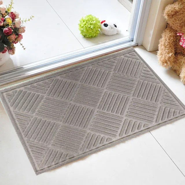 YIJIA embossed  Cross hatch Entrance Door Mat  Chocolate  2-feet by 3-feet