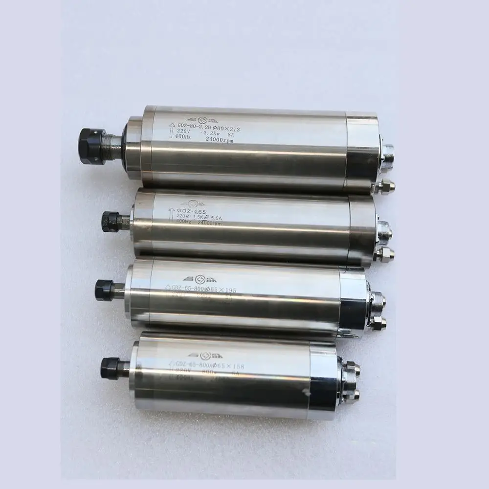 
2.2kw Water Cooled Er20 400HZ 24000rpm Gdz80-2.2B Atc Cnc Router Spindle Motor 