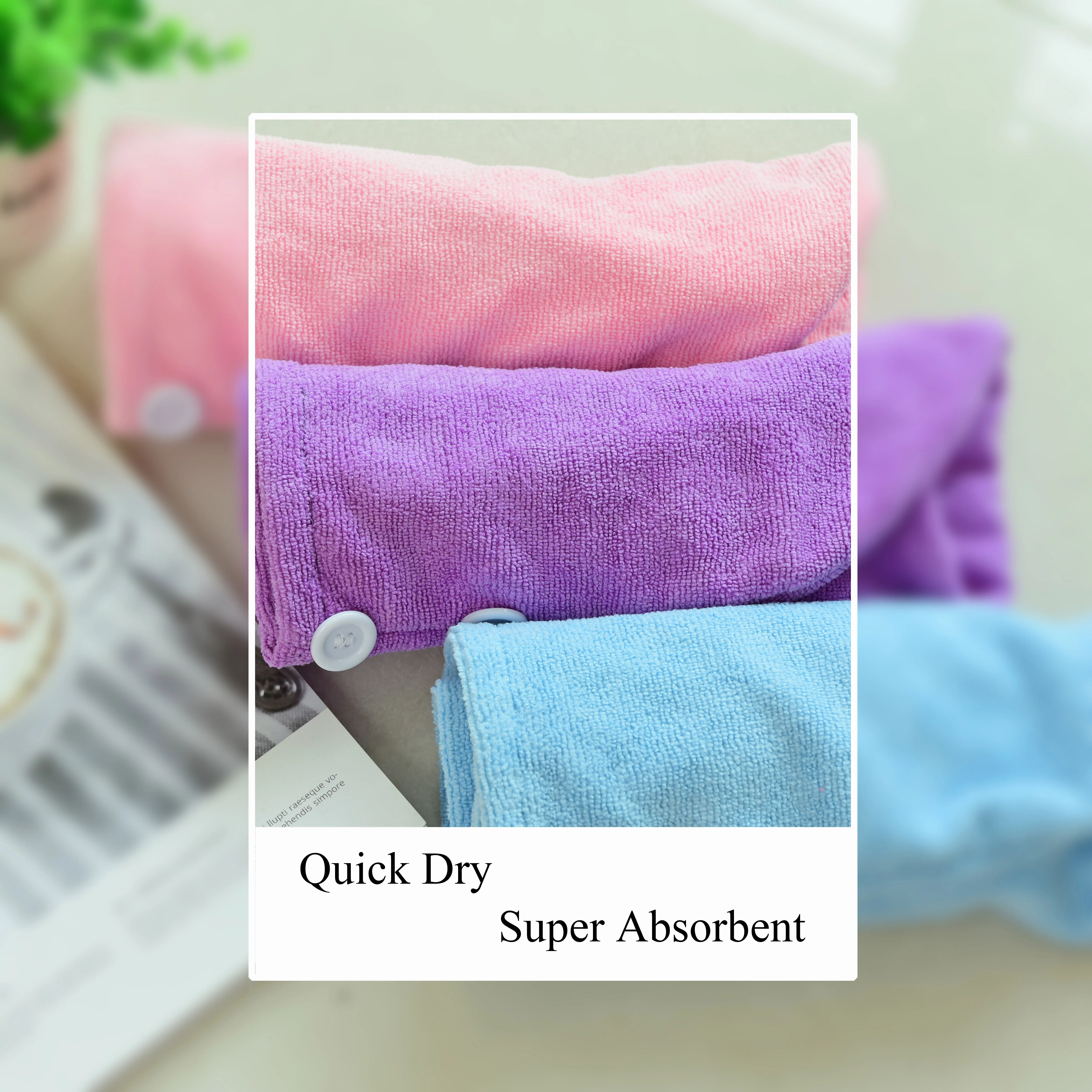 
Super absorb micorfibre hair turban microfiber hair towel for drying 