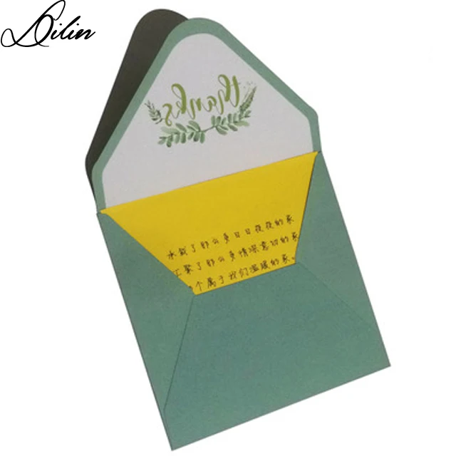 15.5X15.5cm Customized made gold stamping color paper square envelopes for business greeting card
