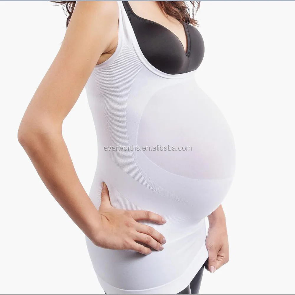 Front open bust braless Seamless maternity underbust belly support tank shapewear