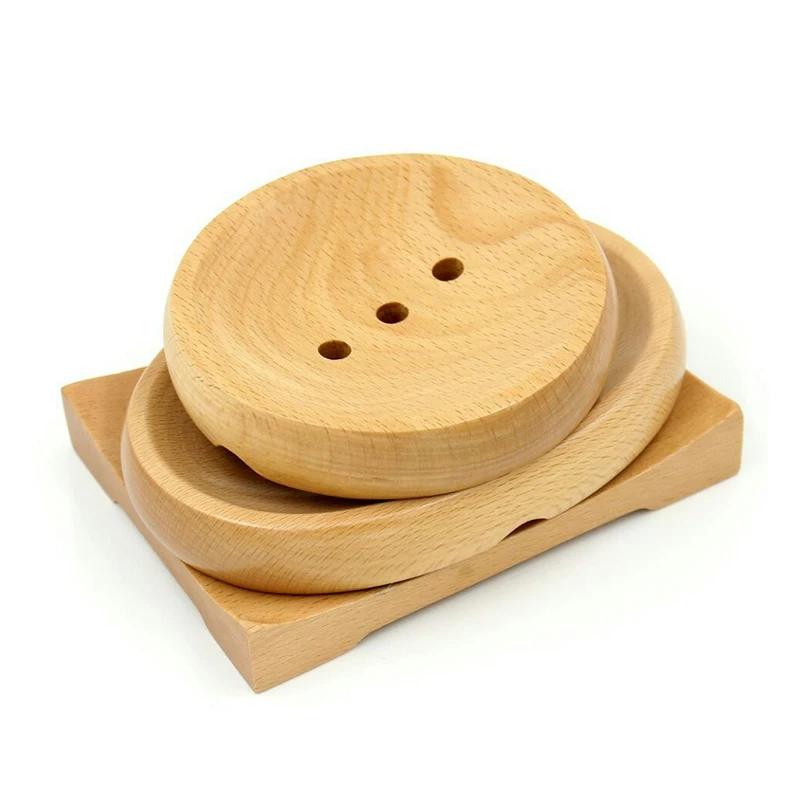 
WB200-30 Customized Beech Wood Soap Holder Bath Shower Plate 