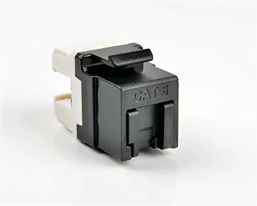 Cat6 RJ45 UTP Unshielded Keystone Jack Module with Shutter, Black