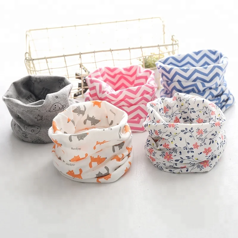 
Fashion Autumn Winter Multi-function All-match Cotton Children Kids Boys Girls Baby Plain Printed Neckerchief wraps Scarf 