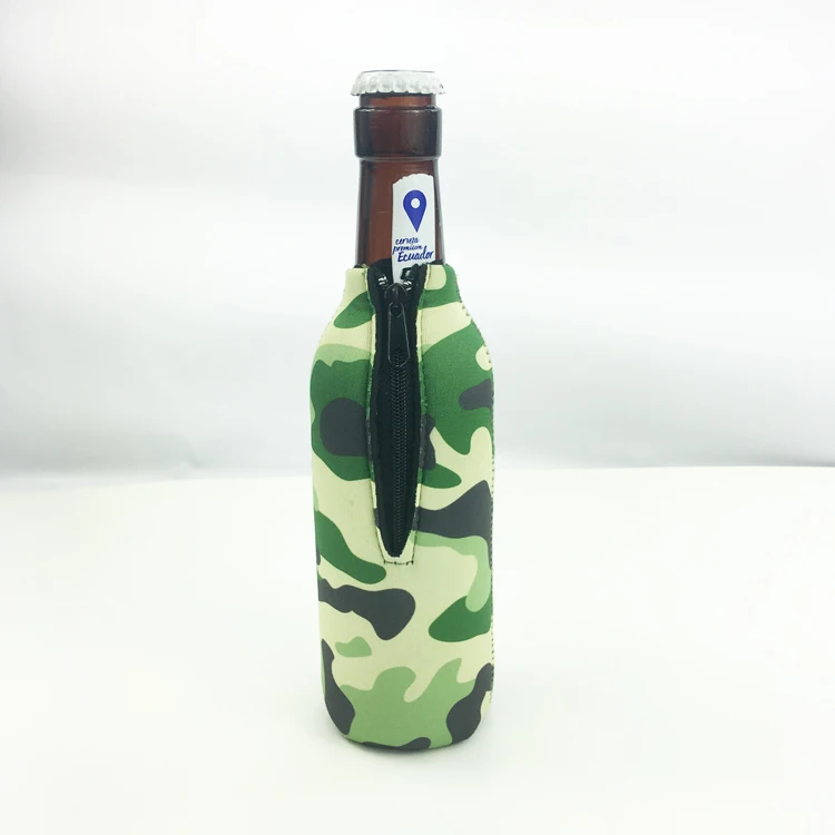 Customized 330ml Collapsible Insulated Neoprene Beer Bottle Cooler Bag