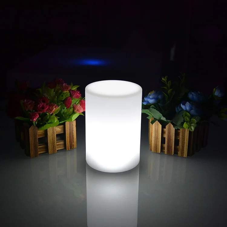 
color changing LED cylinder decoration for home/bar/party outdoor bar table lamp led pillar light 