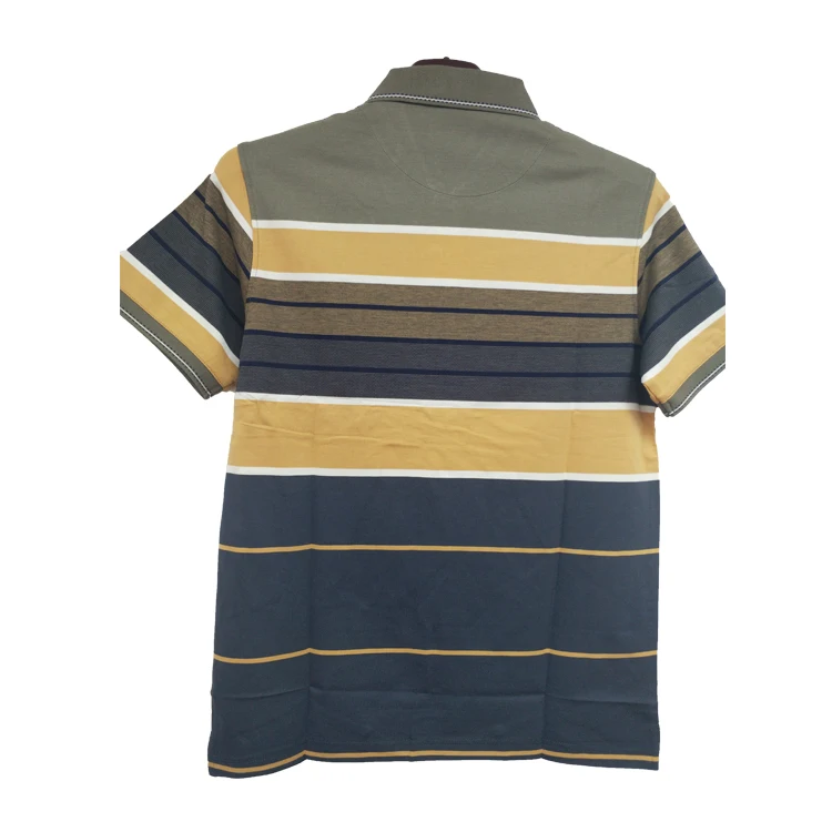 
T shirt printing bangladesh High quality Mens collar striped design cotton polo t shirt 