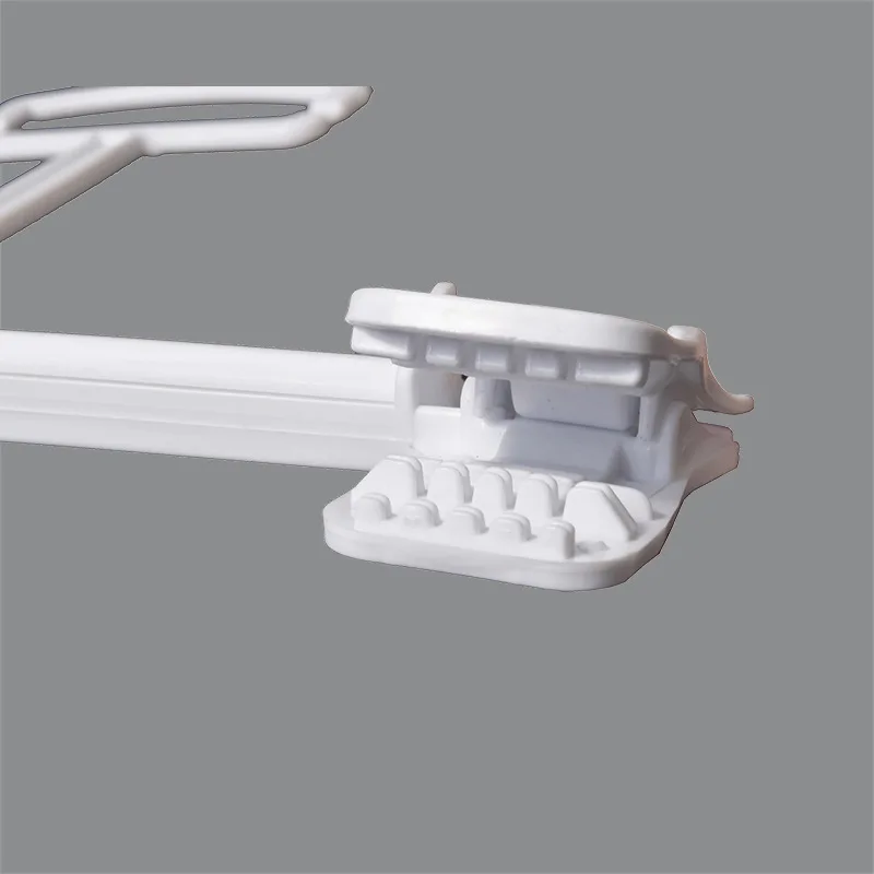 Baby trousers hanger white infant plastic clothes hangers with clips for children pants