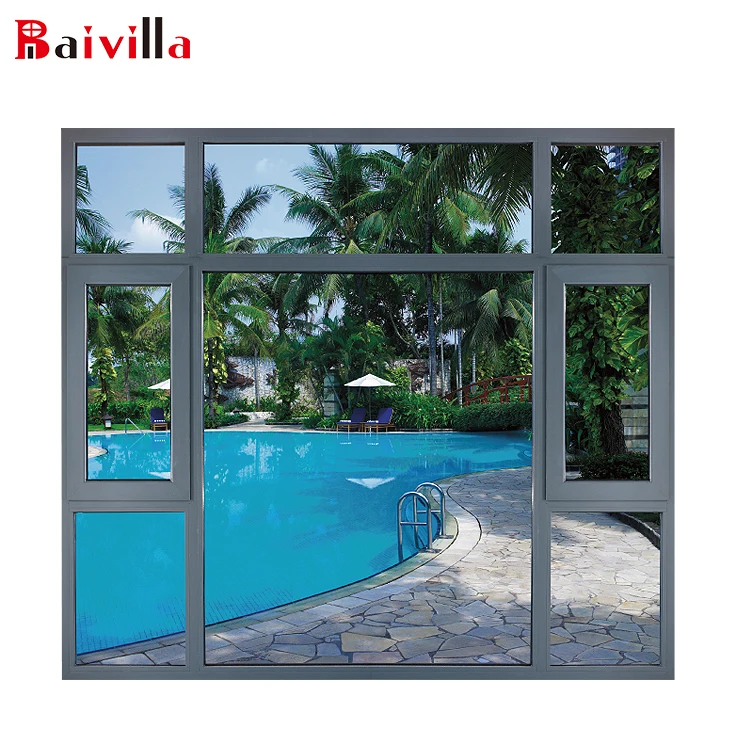High Quality Villa Window Model Large Fixed Double Glazed Windows Design