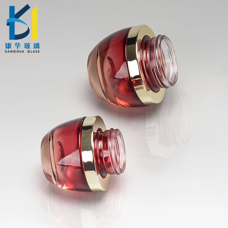 Luxury Cosmetic Packaging 30ml Glass Jar Gradient Color Glass Eye Cream Jar 20ml 50ml