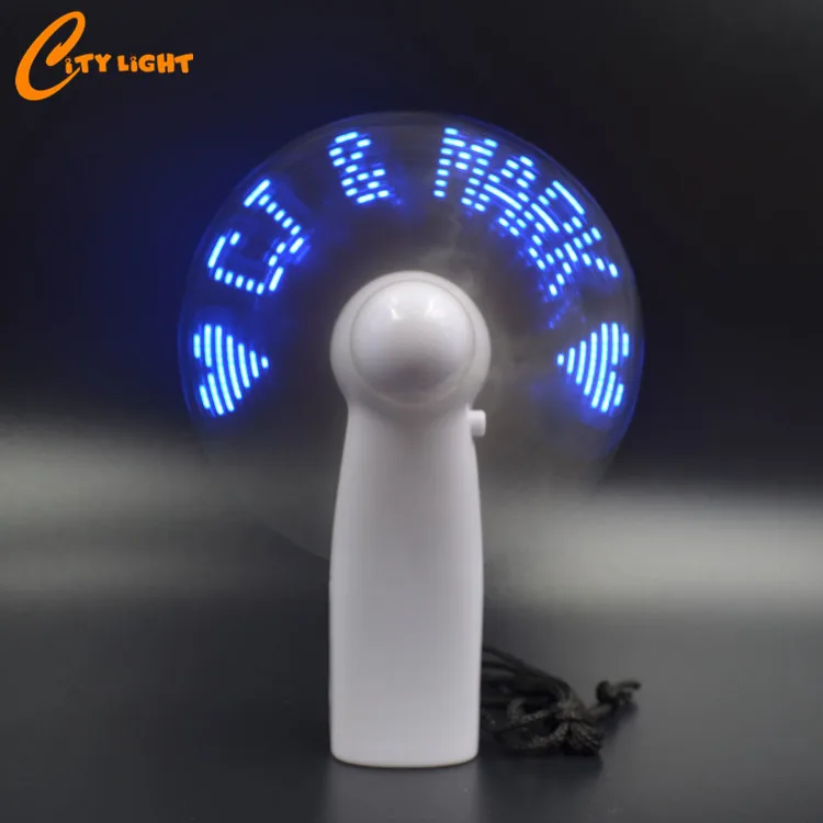 Wedding Gifts Cooling Battery Operated Portable Message Fan Rechargeable Fan with Led Light