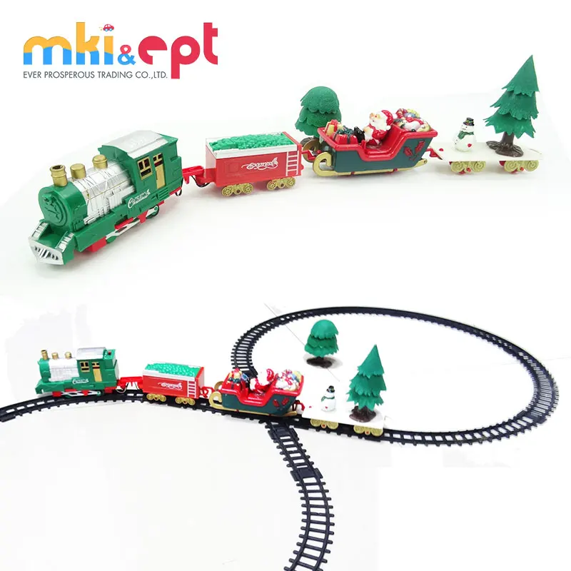 Electric train toy christmas plastic toy train tracks set