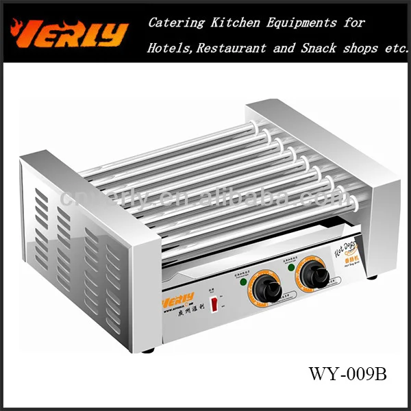 нержавеющей стали электрический подвижной колбаса хот-дог гриль( 7 ролики)