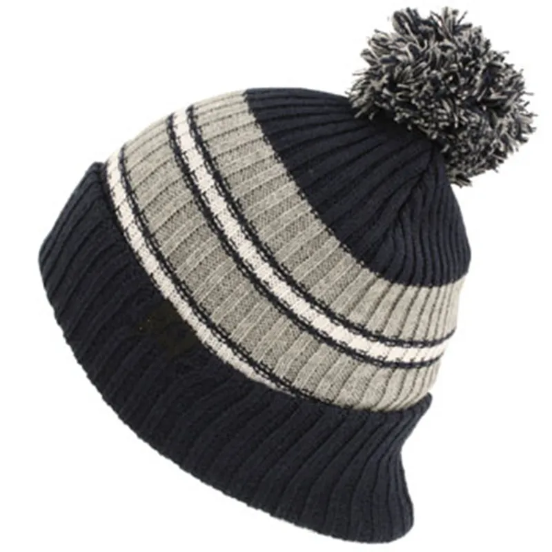 
Cheap Custom 100% Acrylic Knit Men Pom Pom Winter Beanie Hat Jacquard Beanie 