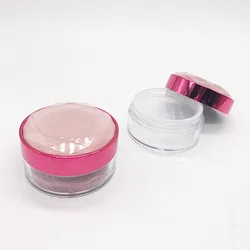 Low MOQ 10g luxury empty plastic custom diamond loose powder container with sifter
