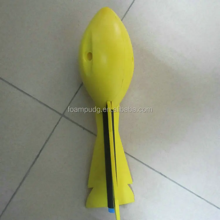 Factory custom logo color PU foam rocket stress ball with whistle