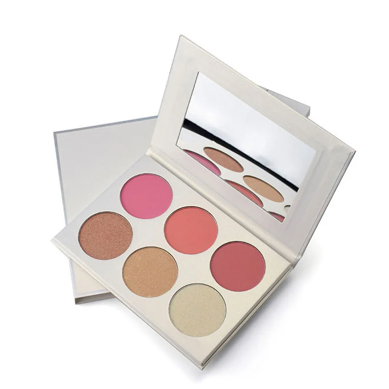 Private label high pigment waterproof 6colors makeup blush palette