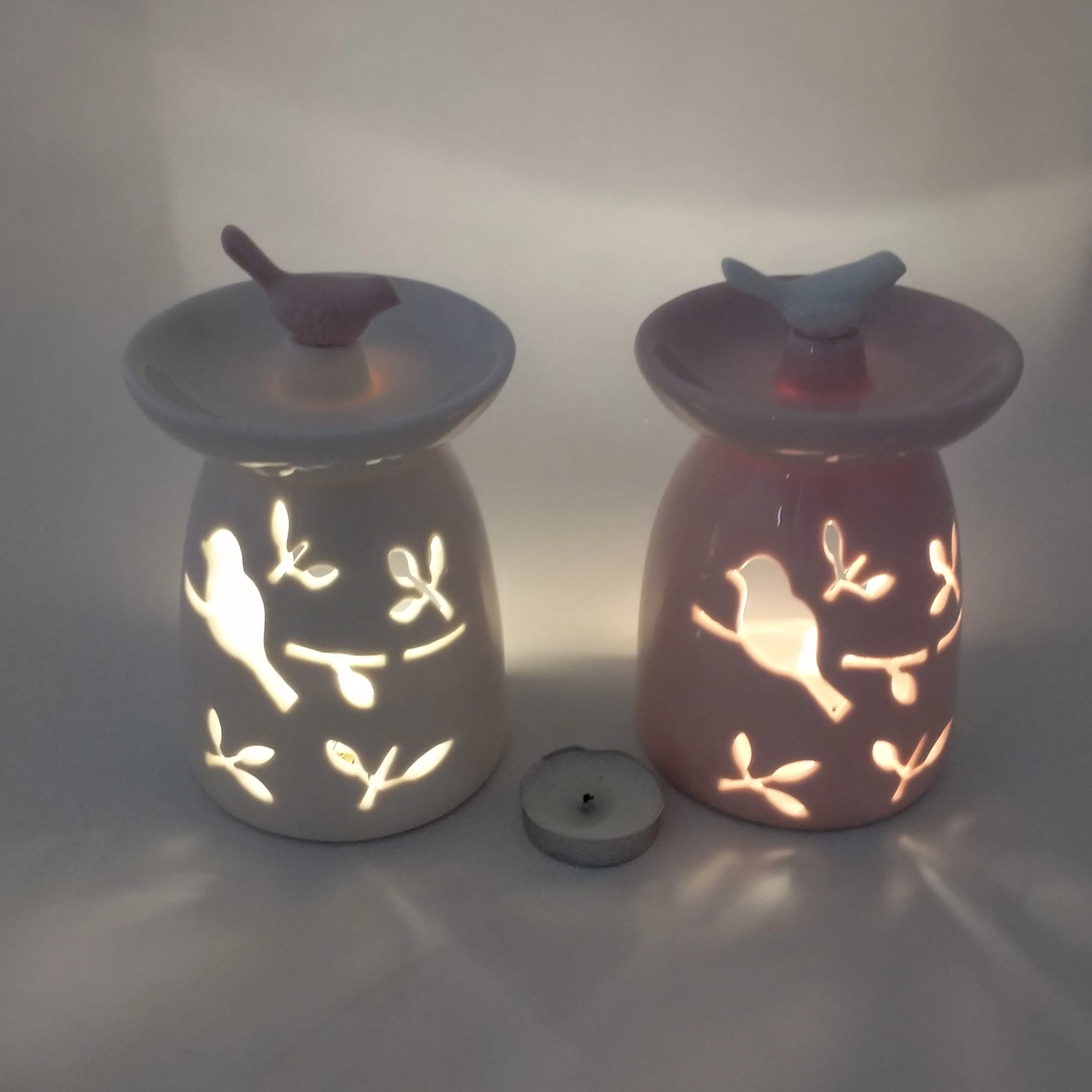 Bird Shape Hollow Candle Incense Burner Ceramic Aroma Fragrance Lamp