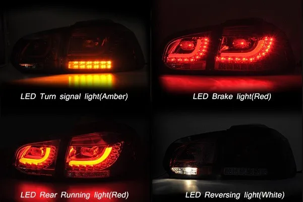 Vinstar new arrival e 4 vw golf 6 led tail lights 3d daylight manual led driving light for VW Golf VI