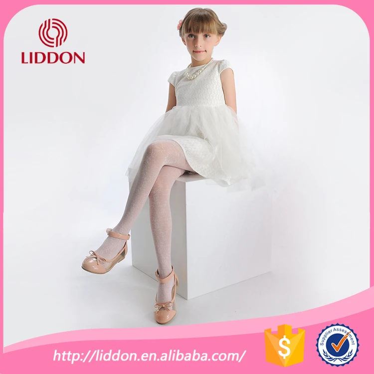 
girls beautiful white jacquard ballet dancing silk stockings pantyhose 