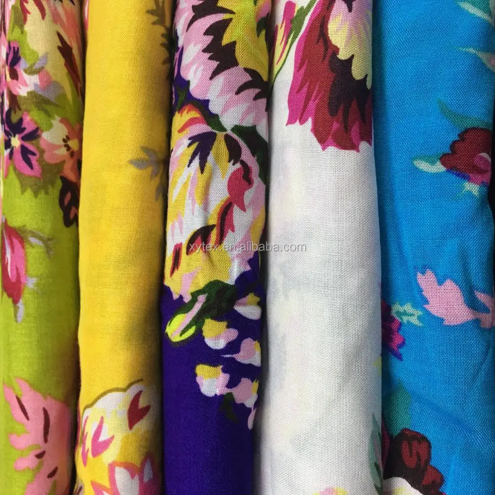 Support custom floral printed pattern viscose fabric manufacturer