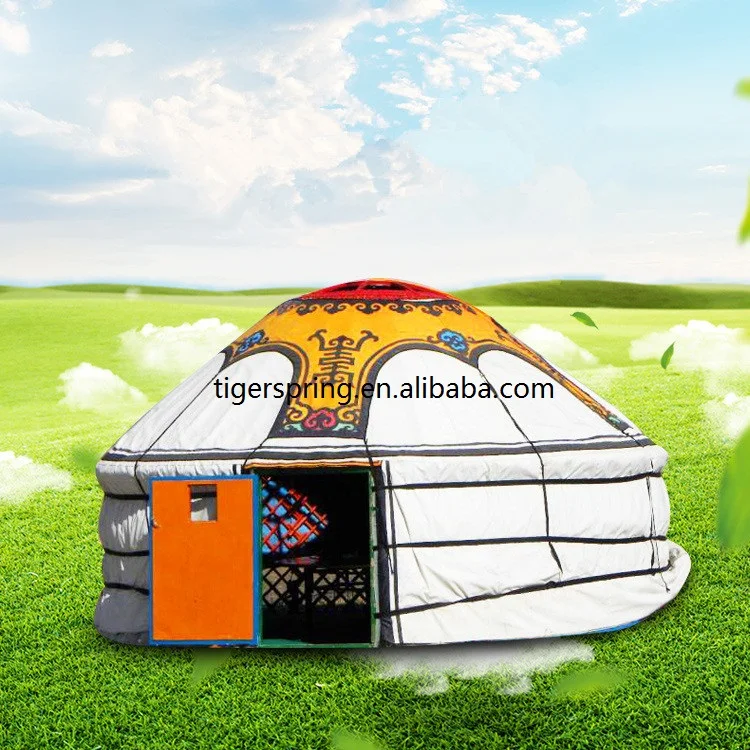 Mongolian wooden frame yurt tent, Factory of 10 person camping tent with high quality