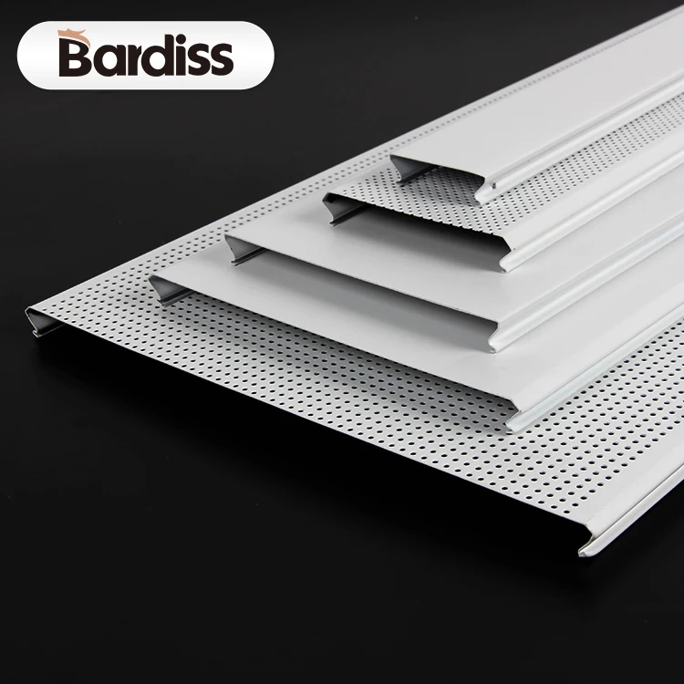 Decorative metal stretch ceiling panel dining room aluminum strip ceiling tile