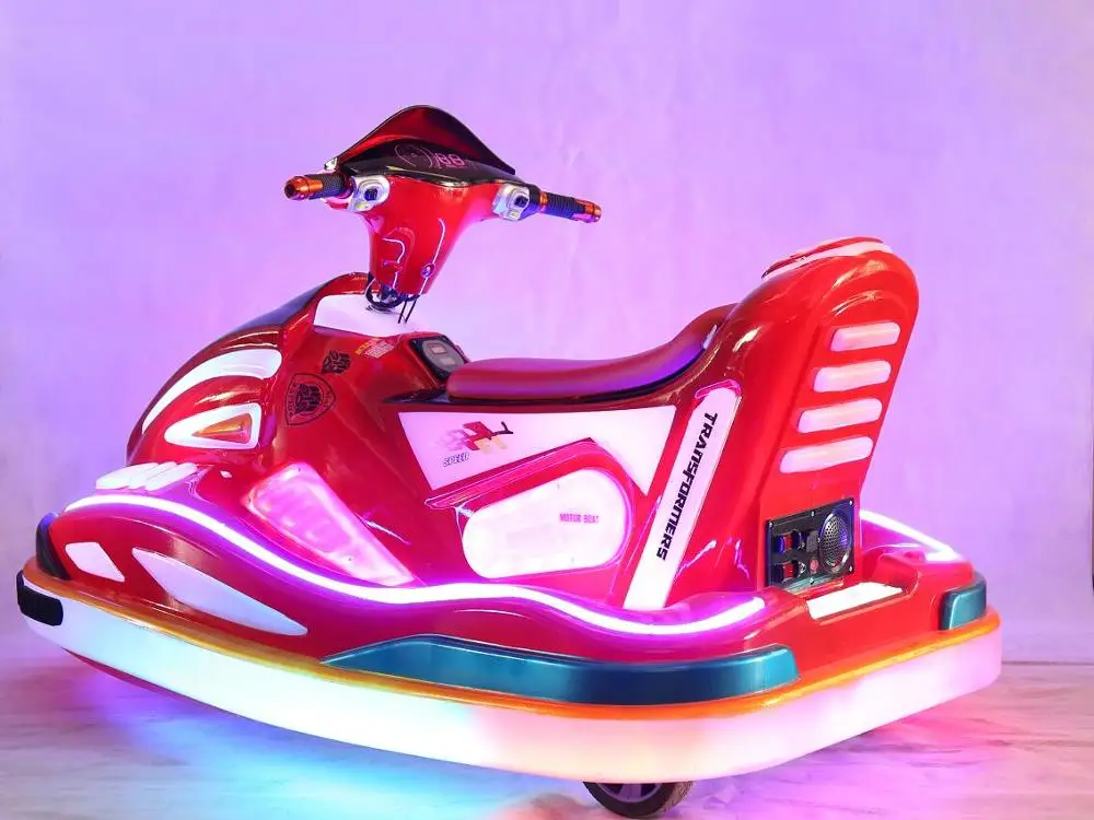 Red Kiddie Electronic Ride on Motor Boat with Attractive Lights and Lovely Nursery Rhyme