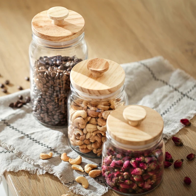 home storage organization clear glass food storage jars container