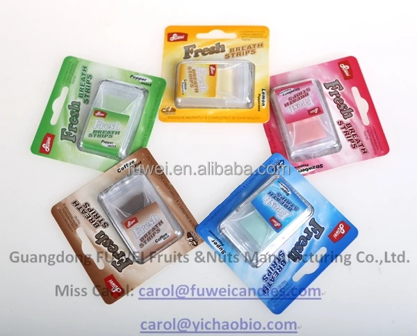 Sugar Free oral fresh breath paper mint edible Strips