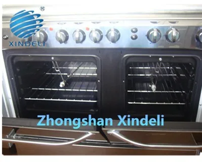 
Fiji five burners fre standing gas oven with bottle compartment cooker with gas oven Iron burnercap aluminum handle double door 